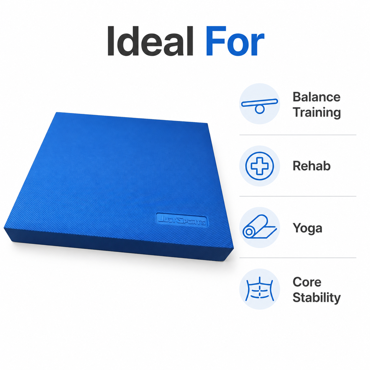 Justsports TPE Balance Pad – Core Stability, Rehab, Physio & Balance Training – Blue