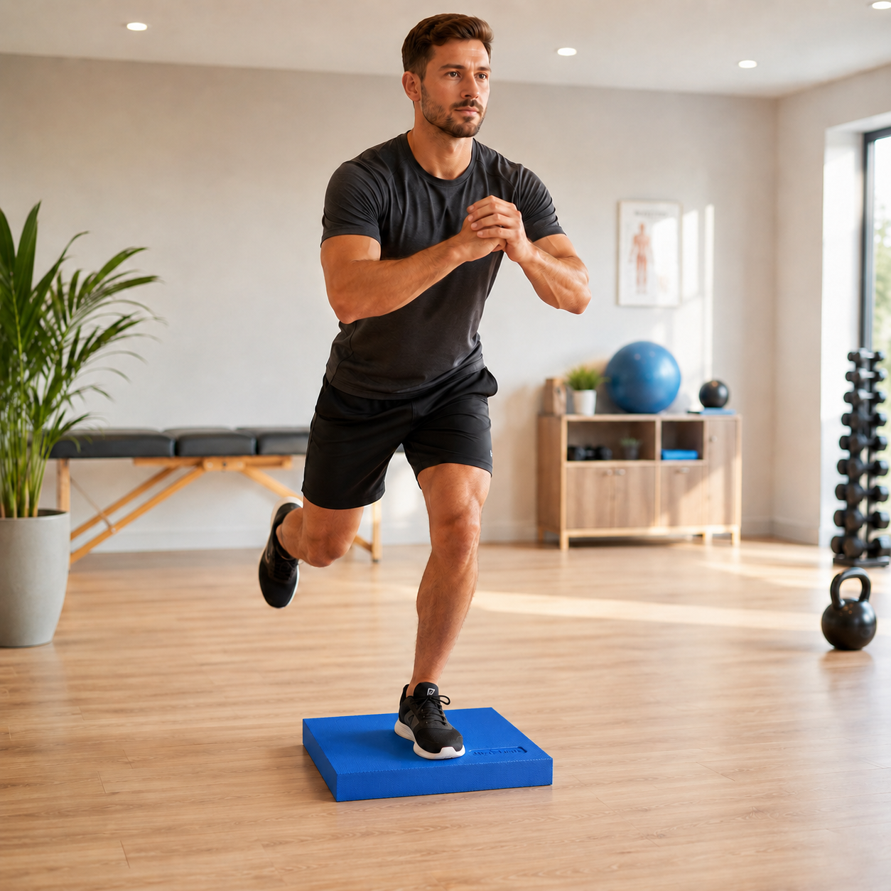Justsports TPE Balance Pad – Core Stability, Rehab, Physio & Balance Training – Blue