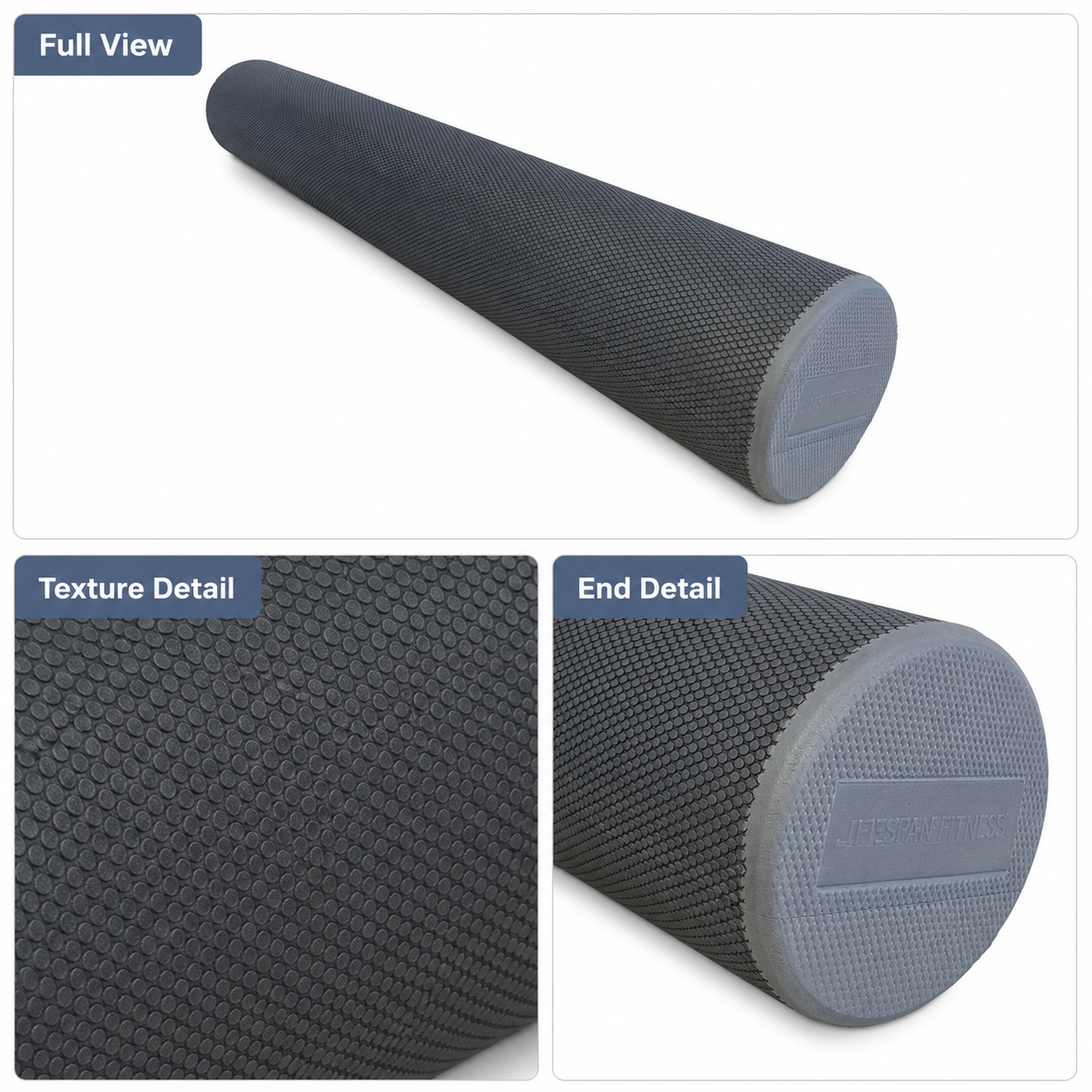 Justsports 90cm High-Density EVA Foam Roller – Full Body Recovery, Pilates, Yoga & Physio