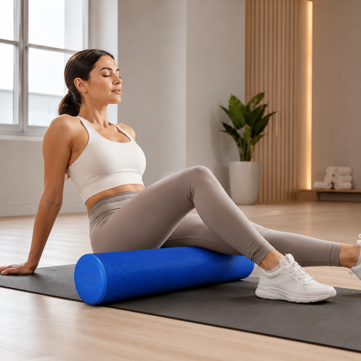Justsports 90cm High-Density EVA Foam Roller – Full Body Recovery, Pilates, Yoga & Physio